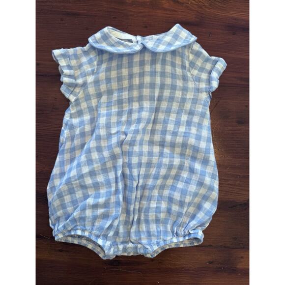 Bailey Boys 100% Linen Gingham Dressy Short Bubble $66 Baby Boys Sz 6 Months - Picture 2 of 9